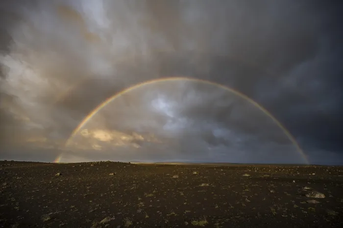Gerahmter Druck : Doppelregenbogen im Abendlicht. Gerahmter Druck : Doppelregenbogen im Abendlicht.