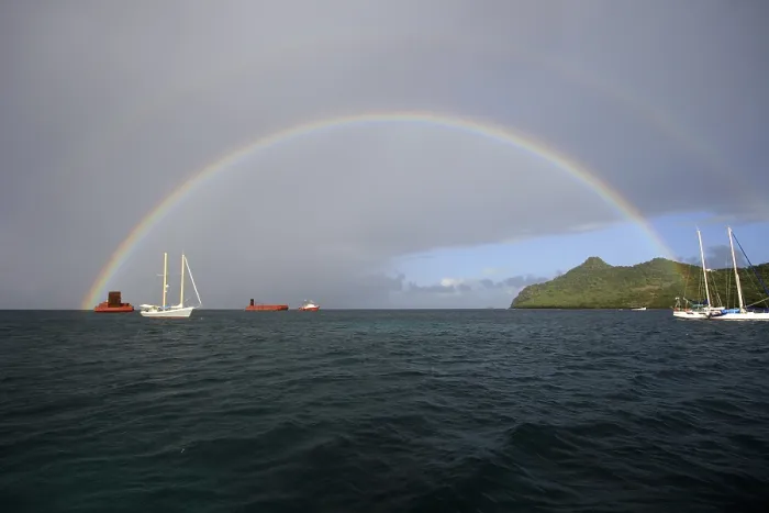 Gerahmter Druck : Doppelregenbogen in Grenada, Karibik. Gerahmter Druck : Doppelregenbogen in Grenada, Karibik.