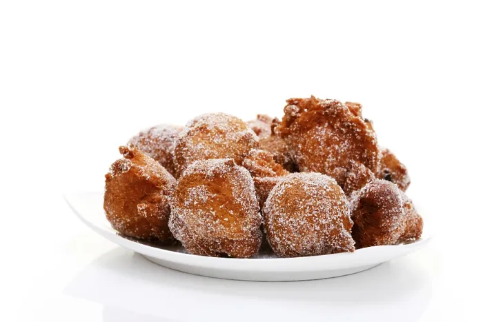 Gerahmter Druck : Krapfen mit Zucker. Gerahmter Druck : Krapfen mit Zucker.