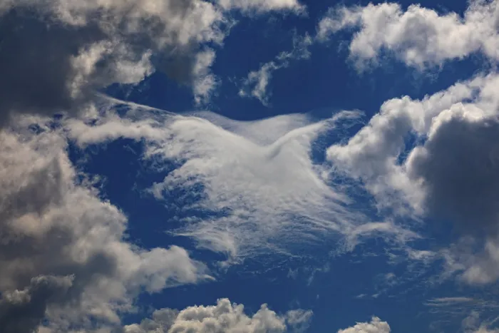 Gerahmter Druck : Dramatischer Wolkenhimmel mit (Kumuluscäumen) -Wolken. Gerahmter Druck : Dramatischer Wolkenhimmel mit (Kumuluscäumen) -Wolken.