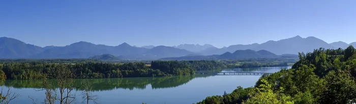 Gerahmter Druck : Drau, Stausee von Völkermarkt