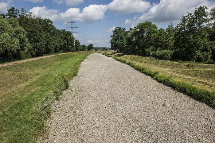 Gerahmter Druck : Trockener Fluss, Klimawandel. Gerahmter Druck : Trockener Fluss, Klimawandel.