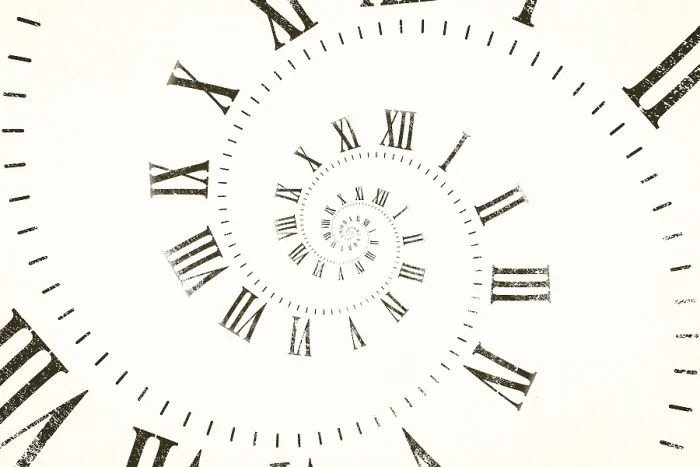 Gerahmter Druck : Droste-Effekt-Hintergrund mit unendlicher Uhrenspirale. Gerahmter Druck : Droste-Effekt-Hintergrund mit unendlicher Uhrenspirale.