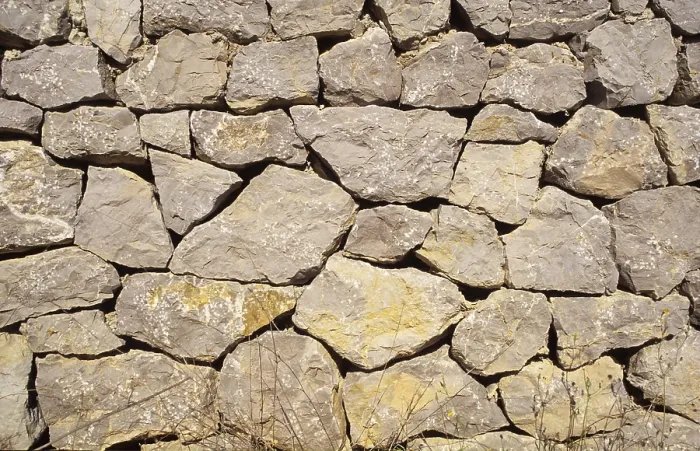 Gerahmter Druck : Ein Detail einer Trockenmauer oder Steinmauer. Gerahmter Druck : Ein Detail einer Trockenmauer oder Steinmauer.