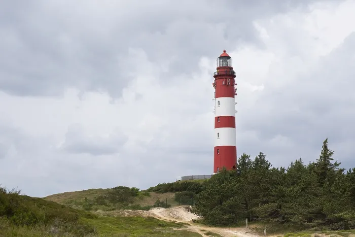 Gerahmter Druck : Dünenlandschaft mit Leuchtturm Gerahmter Druck : Dünenlandschaft mit Leuchtturm