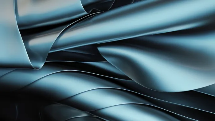 Gerahmter Druck : Dynamische Komposition aus flüssigen, metallischen Blauwellen Gerahmter Druck : Dynamische Komposition aus flüssigen, metallischen Blauwellen