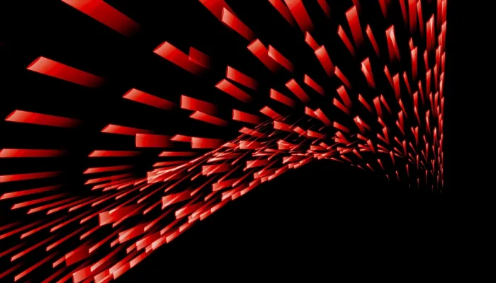Gerahmter Druck : Dynamische rote Lichtmuster gegen einen schwarzen Hintergrund, die eine Bewegung wahr machen. Gerahmter Druck : Dynamische rote Lichtmuster gegen einen schwarzen Hintergrund, die eine Bewegung wahr machen.