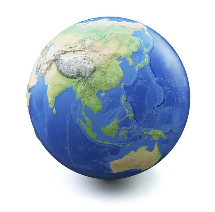 Gerahmter Druck : China, Südostasien und Australien. Gerahmter Druck : China, Südostasien und Australien.