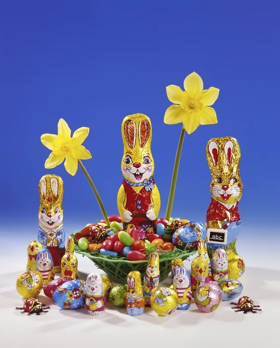 Gerahmter Druck : Osterhase aus Schokolade