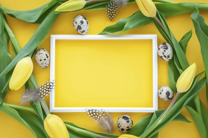 Gerahmter Druck : Osterfeiertags-Hintergrund mit Wachtel-Eiern. Gerahmter Druck : Osterfeiertags-Hintergrund mit Wachtel-Eiern.