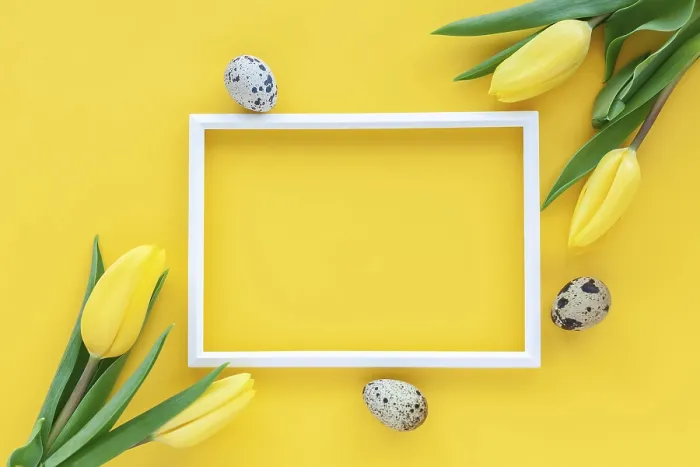 Gerahmter Druck : Osterfeiertags-Hintergrund mit Wachtel-Eiern. Gerahmter Druck : Osterfeiertags-Hintergrund mit Wachtel-Eiern.
