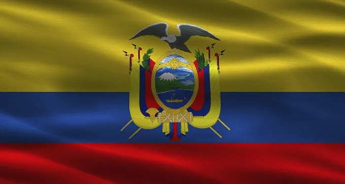 Gerahmter Druck : Ecuador-Flag mit Stofftextur Gerahmter Druck : Ecuador-Flag mit Stofftextur
