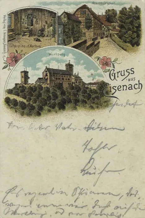 Gerahmter Druck : Eisenach, Thüringen, Deutschland, Blick um circa 1910