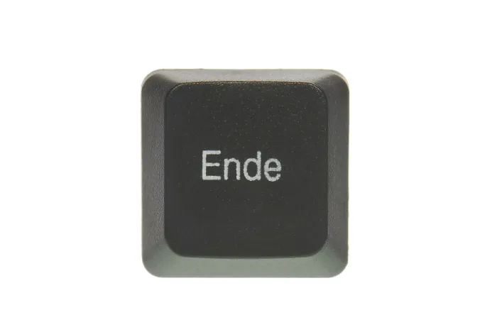 Gerahmter Druck : Ende, Eingabetaste einer Computer-Tastatur. Gerahmter Druck : Ende, Eingabetaste einer Computer-Tastatur.