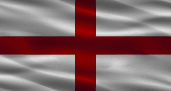 Gerahmter Druck : Englische Flagge mit Stofftextur Gerahmter Druck : Englische Flagge mit Stofftextur