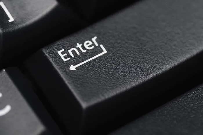 Gerahmter Druck : Eingabetaste auf einer Computer-Tastatur.