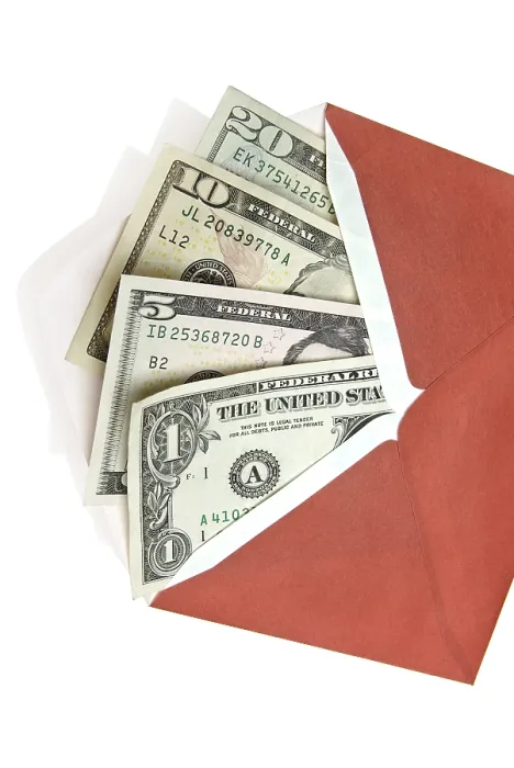 Gerahmter Druck : Umschlag mit US-Dollar-Scheinen. Gerahmter Druck : Umschlag mit US-Dollar-Scheinen.