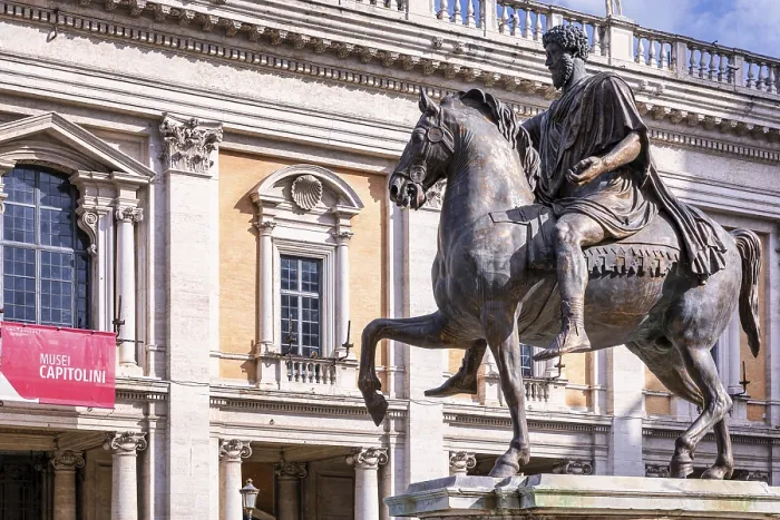 Gerahmter Druck : Reiterstandbild des Marcus Aurelius Gerahmter Druck : Reiterstandbild des Marcus Aurelius