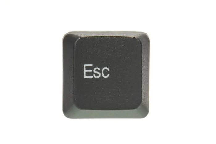 Gerahmter Druck : Tastenfeld einer Computer-Tastatur: Escape-Taste Gerahmter Druck : Tastenfeld einer Computer-Tastatur: Escape-Taste
