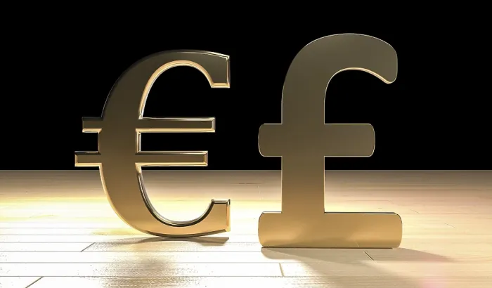 Gerahmter Druck : Euro und Pfund Gerahmter Druck : Euro und Pfund