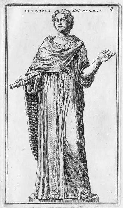 Gerahmter Druck : Euterpe oder Eutelphe ist eine der neun Muses Gerahmter Druck : Euterpe oder Eutelphe ist eine der neun Muses