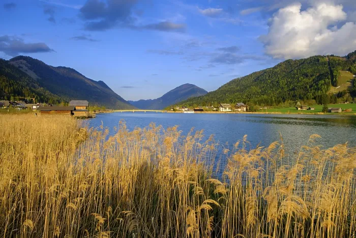 Gerahmter Druck : Abendatmosphäre am Weißensee. Gerahmter Druck : Abendatmosphäre am Weißensee.