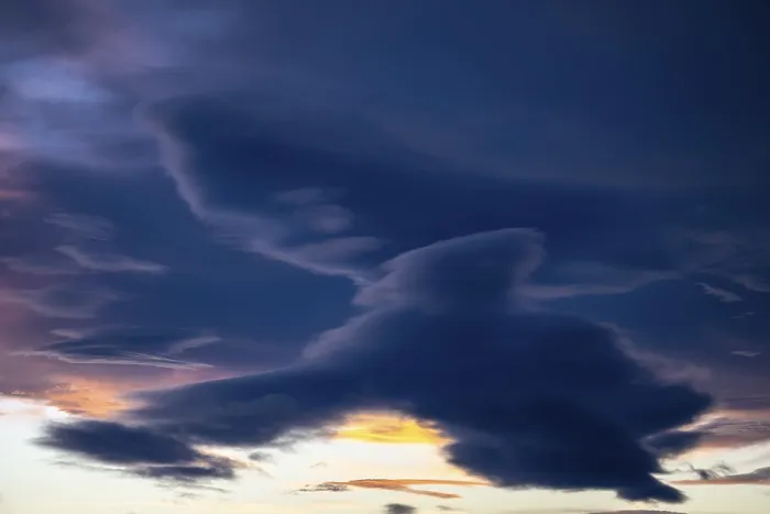 Gerahmter Druck : Abendwolkenatmosphäre, Gallivare. Gerahmter Druck : Abendwolkenatmosphäre, Gallivare.