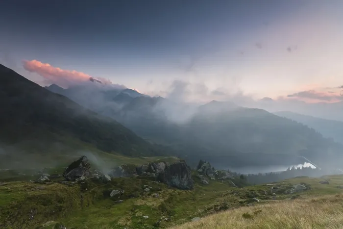 Gerahmter Druck : Abend in den Glarner Alpen, Kanton Glarus. Gerahmter Druck : Abend in den Glarner Alpen, Kanton Glarus.