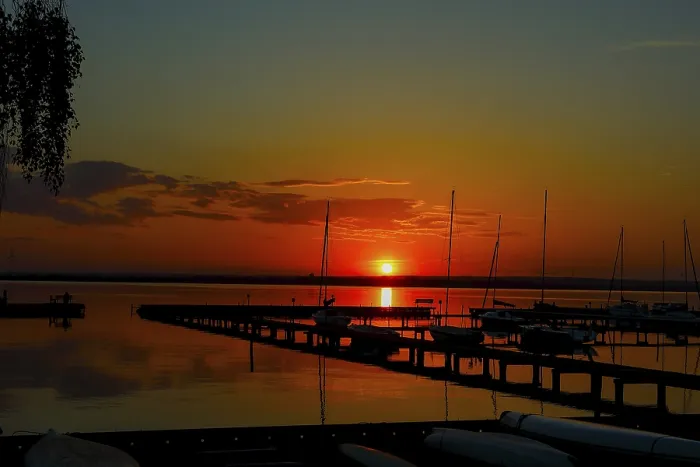 Gerahmter Druck : Abend am Dümmersee, Sonnenuntergang. Gerahmter Druck : Abend am Dümmersee, Sonnenuntergang.