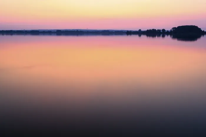 Gerahmter Druck : Abendstimmung am Dummersee