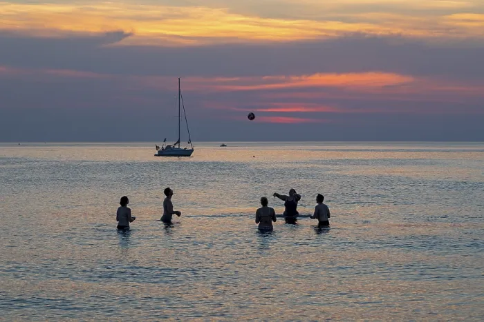 Gerahmter Druck : Abendstimmung am Strand, Warnemünde. Gerahmter Druck : Abendstimmung am Strand, Warnemünde.