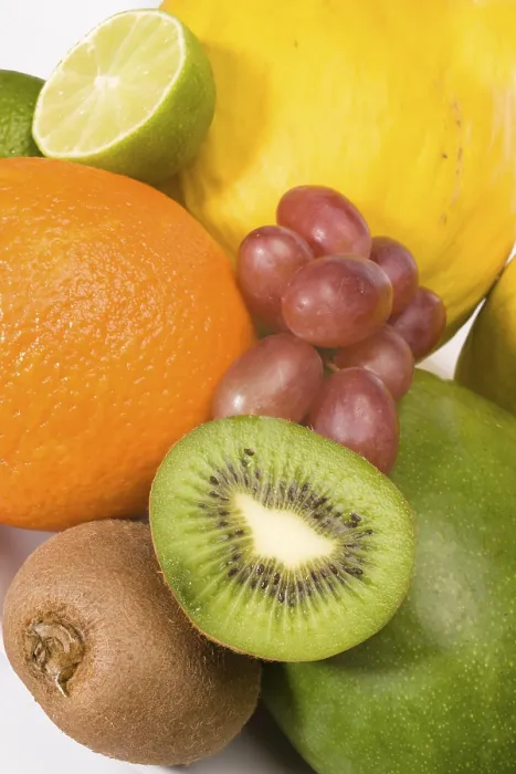 Gerahmter Druck : Exotische Früchte, Melone, Mango, Orange. Gerahmter Druck : Exotische Früchte, Melone, Mango, Orange.