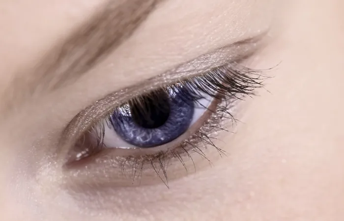 Gerahmter Druck : Auge mit blauer Iris Gerahmter Druck : Auge mit blauer Iris
