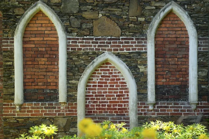 Gerahmter Druck : Fassade, Backsteinfassade, Backsteine.