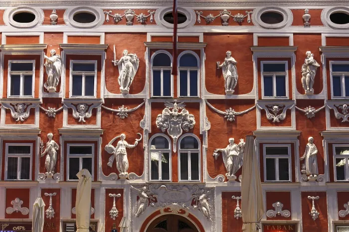 Gerahmter Druck : Fassade des Hacklhauses Gerahmter Druck : Fassade des Hacklhauses