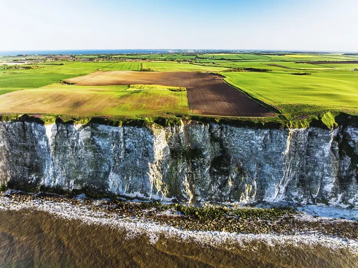 Gerahmter Druck : Bempton Cliffs von oben, Yorkshire, England Gerahmter Druck : Bempton Cliffs von oben, Yorkshire, England