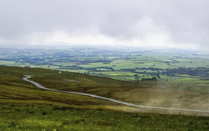 Gerahmter Druck : Felder und Äcker von der Hartside Pass. Gerahmter Druck : Felder und Äcker von der Hartside Pass.