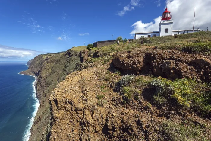 Gerahmter Druck : Leuchtturm Farol da Ponta do Pargo und Klippen Gerahmter Druck : Leuchtturm Farol da Ponta do Pargo und Klippen