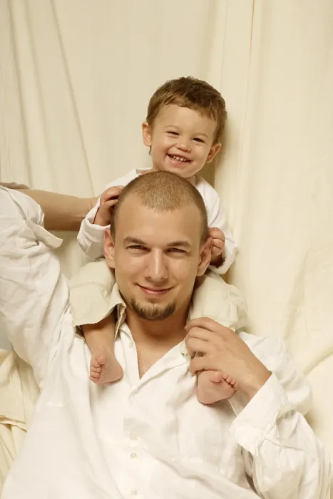 Gerahmter Druck : Vater und Sohn Gerahmter Druck : Vater und Sohn