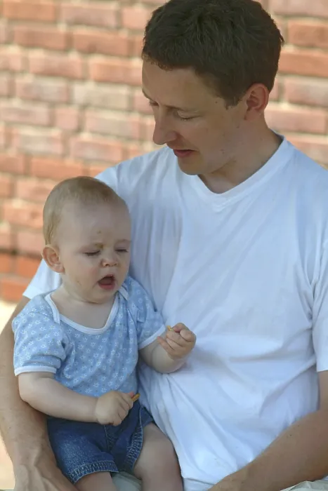 Gerahmter Druck : Vater mit Sohn Gerahmter Druck : Vater mit Sohn
