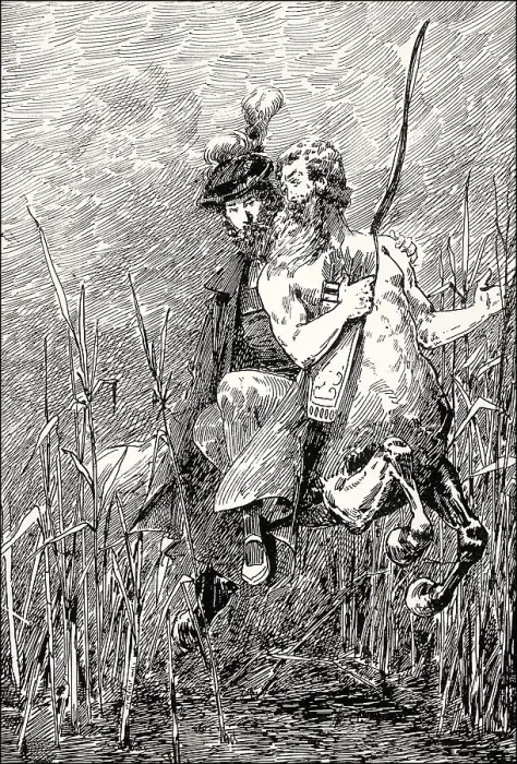 Gerahmter Druck : Faust mit Zentaur Chirons, zweiter Akt Gerahmter Druck : Faust mit Zentaur Chirons, zweiter Akt