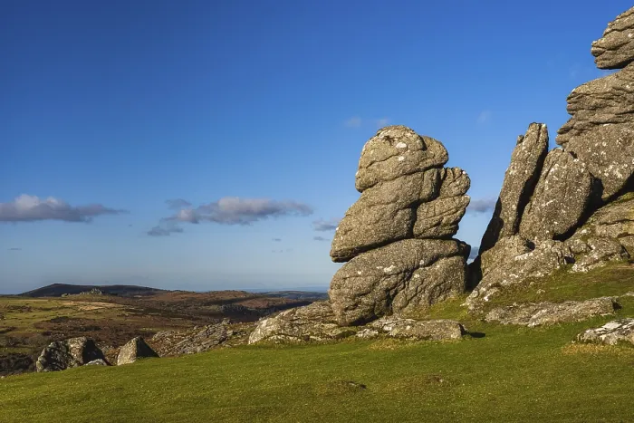 Gerahmter Druck : Felder und Wiesen in Haytor Rocks Gerahmter Druck : Felder und Wiesen in Haytor Rocks