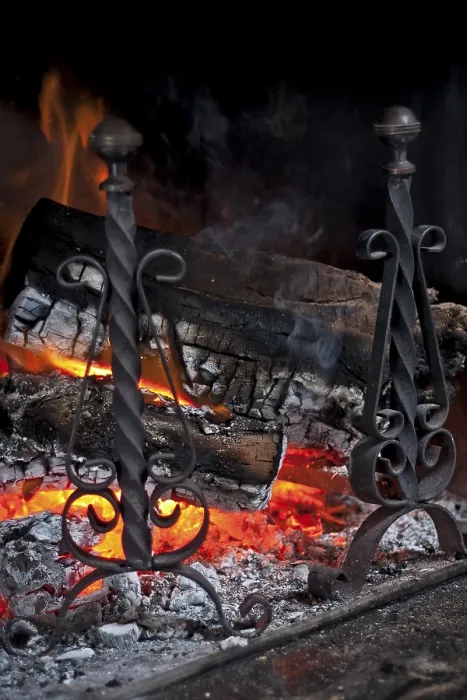 Gerahmter Druck : Feuer im Kamin. Gerahmter Druck : Feuer im Kamin.