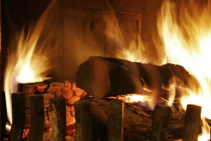 Gerahmter Druck : Fireplace Gerahmter Druck : Fireplace
