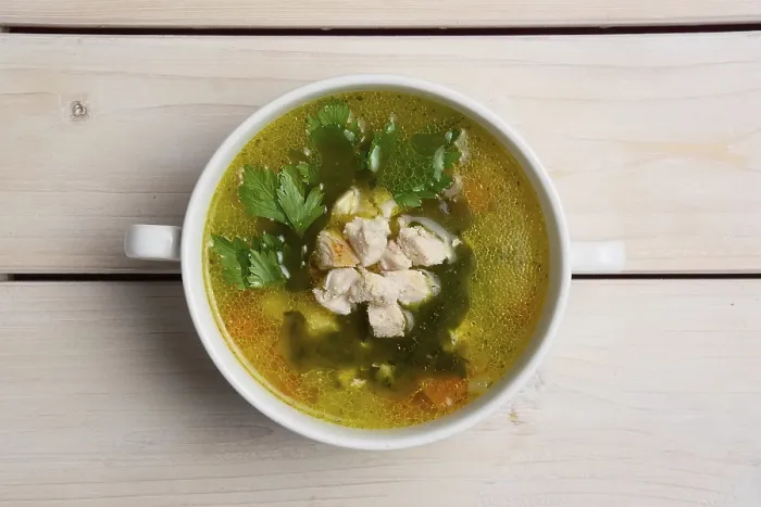 Gerahmter Druck : Topansicht Fischsuppe Gerahmter Druck : Topansicht Fischsuppe