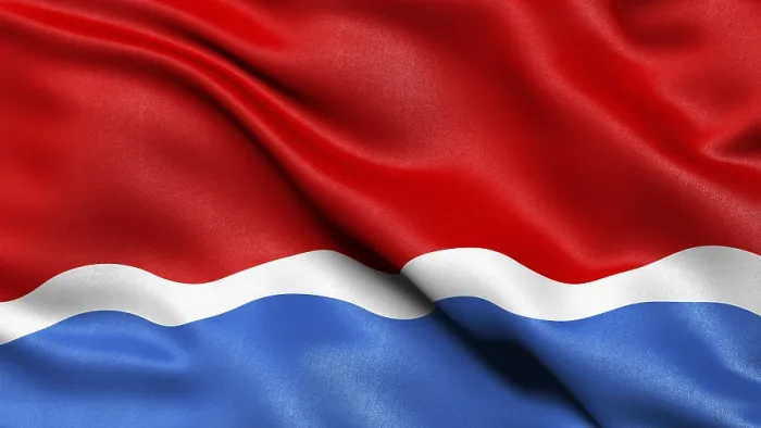 Gerahmter Druck : Flagge des Amurbezirks.