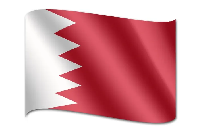 Gerahmter Druck : Bahrainer Nationalflagge Gerahmter Druck : Bahrainer Nationalflagge