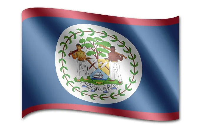 Gerahmter Druck : Belize-Flag