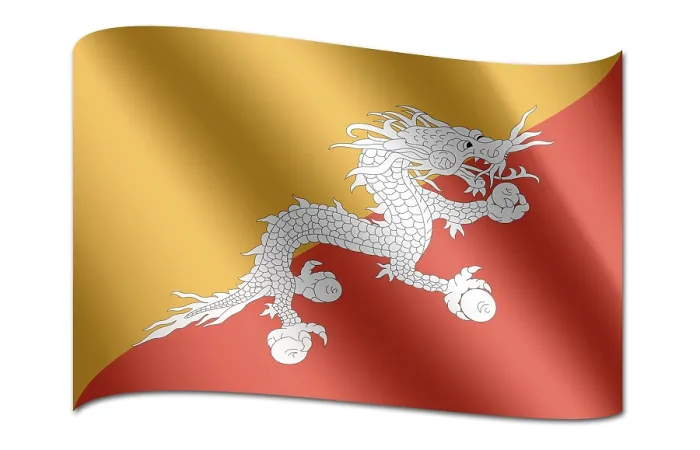 Gerahmter Druck : Bhutanische Nationalflagge Gerahmter Druck : Bhutanische Nationalflagge