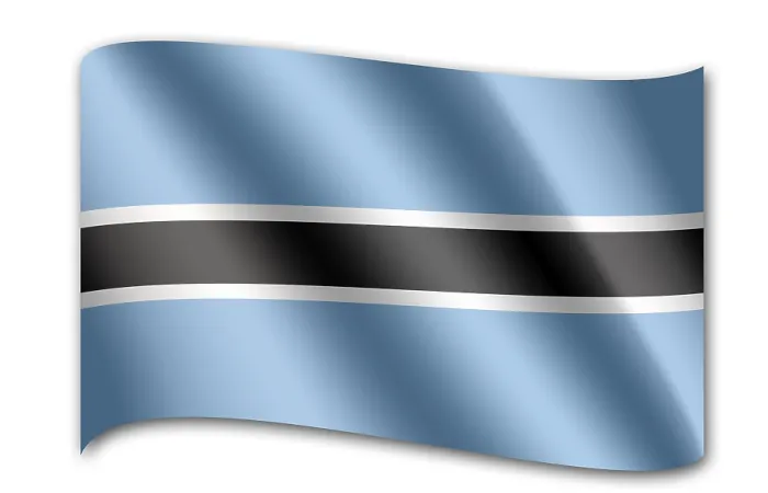 Gerahmter Druck : Flagge von Botswana